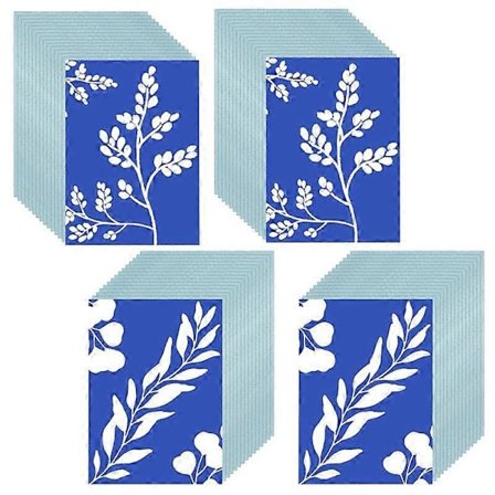 60 stk. Cyanotype Papir A5 Soltryk Kunstsæt Høj Sensitivitet Solpapir Soltryk Papir Tegnepapir til Børn Voksne