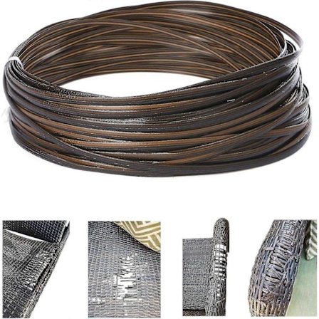 Reparationssæt til flet 37m 120ft Flet Reparationsmaterialer Tofarvet Gradient Mørkebrun med Lysebrune Striber Plastik Rattan Materiale-Xin