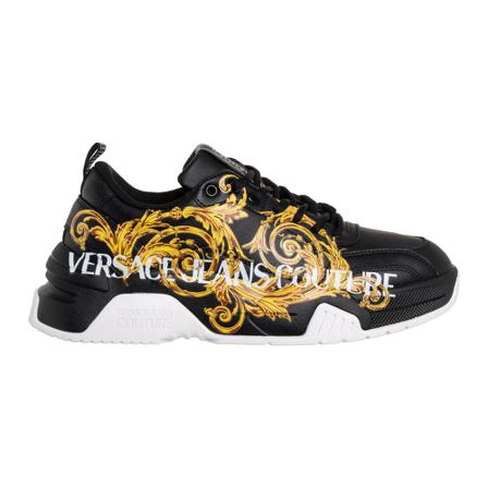 Versace Jeans Couture men& Sko leather trainers sneakers Stargaze Logo Couture Sort, Herre, Størrelse: 39 EU