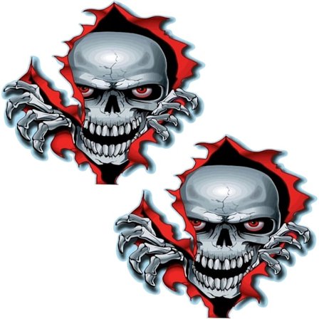 Flækket Kranie Klistermærke Horror Kranie Klistermærker Kranie Klistermærke Kranie Mærkat Vintage Klistermærke kompatibel Motorcykel Cykel Scooter 