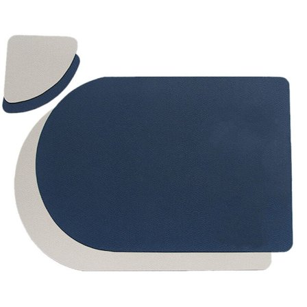 Vaskede læderdækkeservietter, 4 dækkeservietter og 4 bordskånere til køkkenrestaurantbordsdekorationer/bryllup/julemiddag