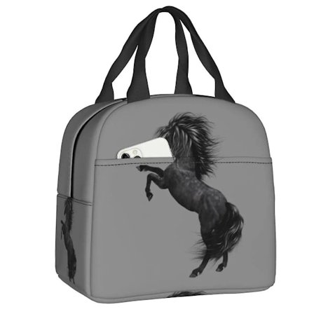 Isoleret Heste Frokosttaske til Kvinder Mænd Bærbar Ridegave Termisk Køletaske Frokostboks Strand Camping Rejse (FMY) B-T-5252
