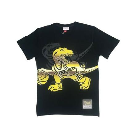 Mitchell & Ness, Camiseta Raptors Face Cotton TEE Zwart, Heren, Maat:L