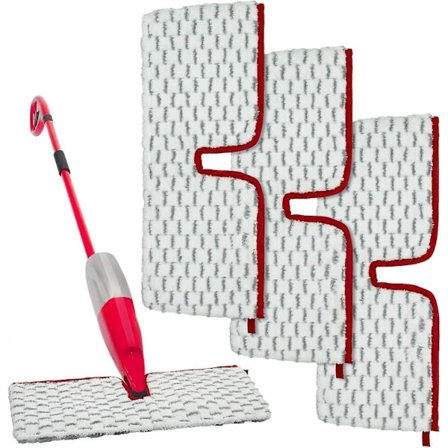 3 stk Erstatningsmoppeputer, kompatible med Vileda ProMist MAX, mikrofiber kan brukes våt eller tørr, dobbeltsidig rengjøring