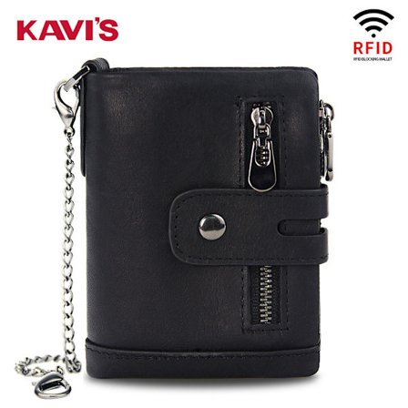 Herre Pung Ægte Læder RFID Anti-Tyveri Børste Ægte Læder Pung, Læder Vintage Herre Pung