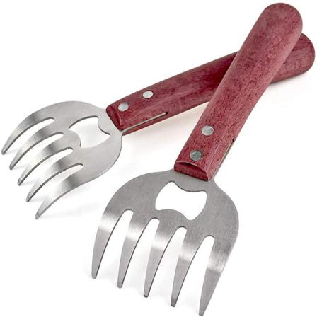 Köttklor Långt Trähandtag Rostfritt Stål 1 Par
