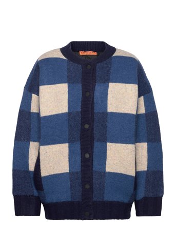 STINE GOYA Gingham Check Bomber, 2329 Knit Bom - Blue - XL