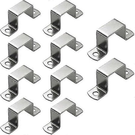 10 kpl 30*30mm Neliönmuotoinen pitkänomainen putkikiinnike, Ruostumattomasta teräksestä valmistettu neliöputkikiinnike, U-muotoinen putkikiinnike, 