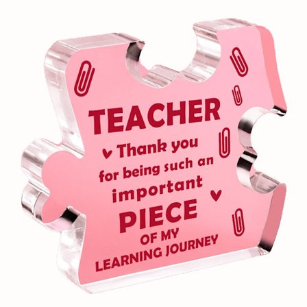 Akryl dekorasjonskilt for lærer (Transparent) – Best for kvinner og menn | Perfekt for lærerdagen, bursdag, eksamen
