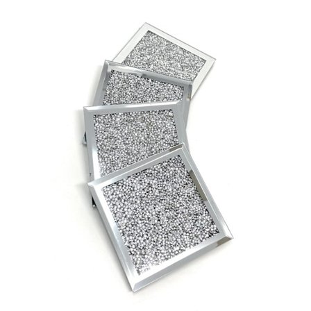 Multi Crystal Coasters | Til voksne | Multifarvet tilbehør, sølvglitter