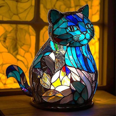 Elefantdyrslampe Farverig harpikslampe til Tiffany Lampe Bordlampe(killing)