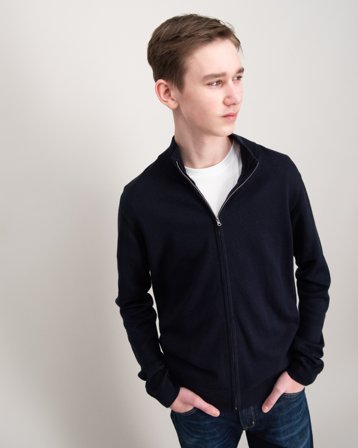 RYVLS Brandon Knit Zip Cardigan Blauw Truien Jongens - Kids Brand Store