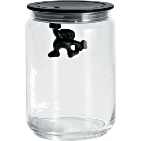 Alessi Gianni Glasskrukke med Lokk Svart 90 cl