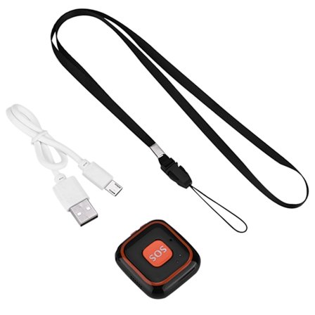 Mini GPS Tracker Locator Barn SOS-larm APP-spårning (Svart)