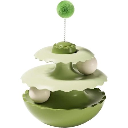 ING interaktiivinen kissan lelu pyörivällä palloradalla ja huojuvalla hahmolla, stimuloiva sisälelu kaikille kissaroduille, olohuoneen aktiviteetti, 