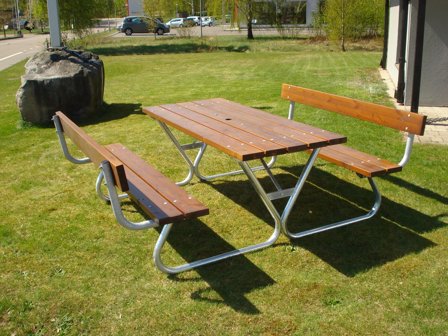 Eden Wood Robust EW 0909-06180 Picknickbord med ryggstöd, Utemöbler