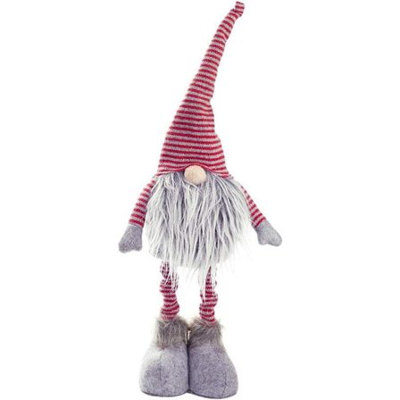 Julstripet Strikket Nisse Dukke med Uttrekkbare Ben Nordisk Vinter Svensk Alv Juletomte Figurin Smykker Julegave