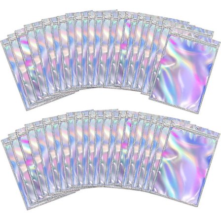 Foliebags Genlukkelige Ziplock-poser Holografiske Farver Lugtsikre Poser Til Gaveposer Mad Smykker Opbevaring, 6x10cm / 7x10cmcolor