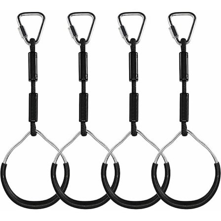 Multifunktionel gynge med ringe til børn - Udendørs gymnastikringe til børn - Ninja forhindringsbane - Fitnessringe med maks. belastning på 120 kg