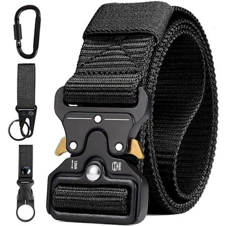 Taktisk bælte til mænd, kraftige arbejdsbælter i nylon i militærstil med hurtigudløsende metalspænde.