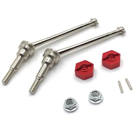 Metal CVD Drive Shaft with 12mm Hex Adapter for 12423 12428 1/12 RC Car Short Course Truck Upgrade Parts, 2