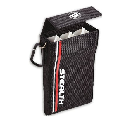 Winmau Darts Case Stealth - Black/Red - Professional, Portable, Magnetic, Carabiner Clip