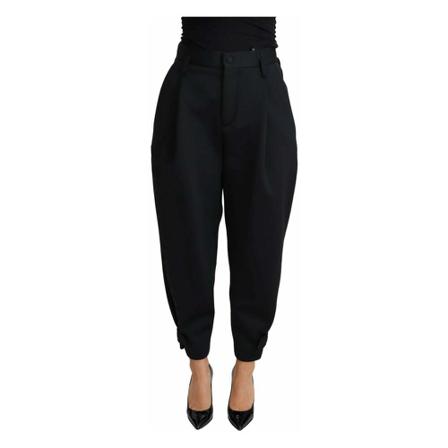 Dolce & Gabbana Cropped High Waist Bukser Sort, Dame