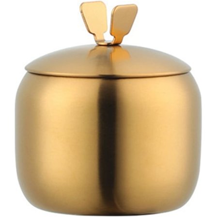 8,5*9,5cm Rustfritt Stål Kjøkkenkrukke for Krydder Vakkert Design Krydder Salt Sukker Hermetisert Pepperboks Verktøy med Lo A