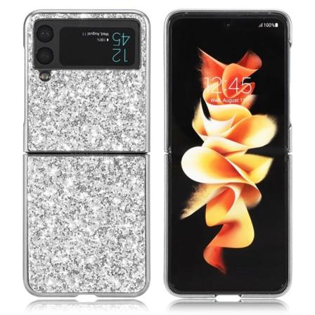 Glitter Samsung Galaxy Z Flip3 5G skal - Silver/Grå Silvergrå