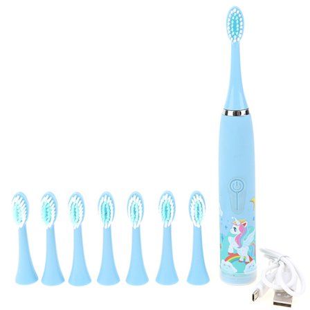 Sonic elektrisk tannbørste for barn ren Oral Bakterier Blå
