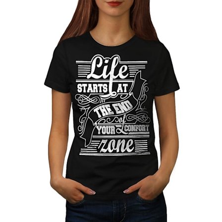 Life End Confort Slogan Kvinnor Blackt-shirt