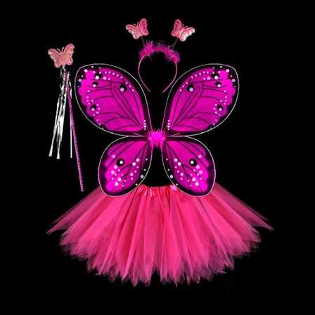 Barnkostymtillbehör Fjärilsvingar set ROS 4ST/SET Ros