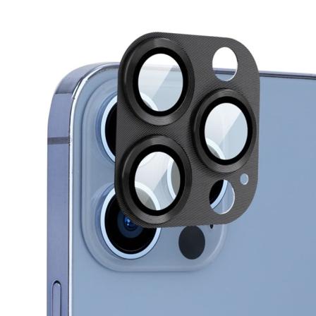 ENKAY iPhone 13 Pro Max / 13 Pro aluminium hærdet glas kameralinsebeskytter - Sort Transparent