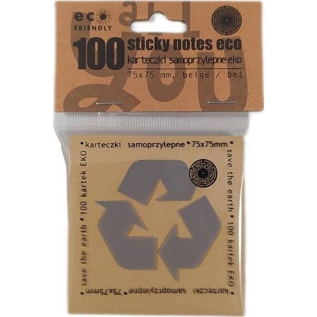 Notera självhäftande Ziemia obiecana Klisterlappar ekologiska Promised Land 75 x 75 mm, 100 k, beige