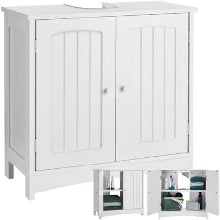 Tvättställsskåp Jasper, 2 fack, kapacitet 35 kg