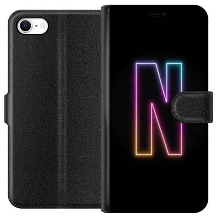 Yhteensopiva Lompakkokotelo Apple Apple iPhone 6 Minimalistinen neonkirjain N värinvaihtuvassa valossa mustaa taustaa vasten