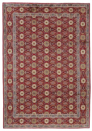 Hand Knotted Moud Rug 208X295 Wool Brown/Dark Red