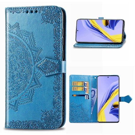 Mandala Samsung Galaxy A51 Flip kotelot - Sininen