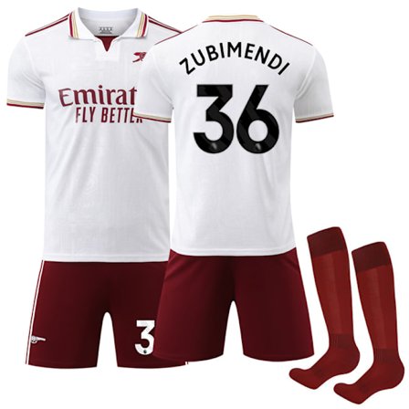 Arsenal Vieras Aikuisten Lasten Jalkapallopaita Numero 36 Zubimendi Koko 36[YJD]
