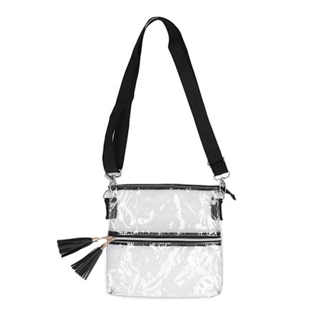 Transparent Tassel Skuldertaske med Lynlås Lomme foran - Klar Messenger Taske til at Gå Ud