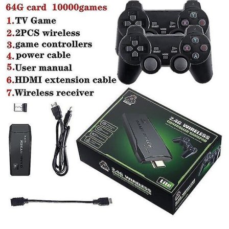 Mini Arcade Rocker 4k TV Spelkonsol 32gb/64gb 3000+/10000+ Spel för Fc/mame Familjespelkonsol Stödjer 2 Spelare 64G Kort 10000 Spel