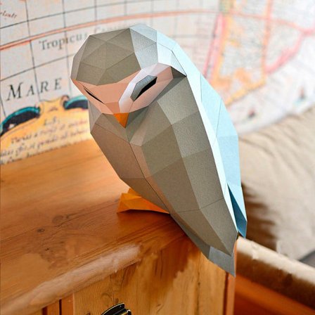 1 st(st) Uggla Look 3D Handgjord Origami Pussel Geometrisk Papper