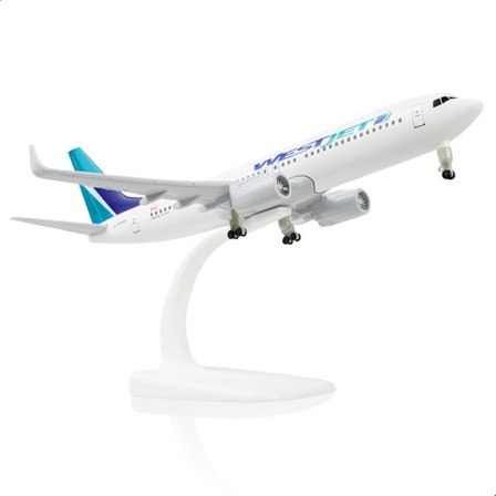 1/300 737 Canada Die-cast Metal Flyvemaskine Model -West jet737 Flyvemaskine Model til Voksne -Model Flyvemaskine med Stativ (8,3 tommer