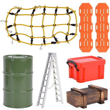 1/10 Elastiskt Bagagenät Förvaringslåda Stege RC Biltillbehör Set Passar Traxxas