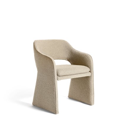 Plush spisebordsstol, armlæn | Amiya Bouclé Beige - 59x57x79 - Stole