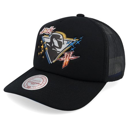 Mitchell & Ness - NBA Svart trucker Keps - Golden State Warriors 2k Flash Hwc Black A-frame Trucker @ Hatstore