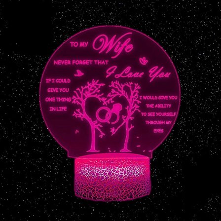 SBSG Gave til kone, Mors Dags gaver til kone, 3D Natlampe, Mors Dags gaver til kone, Fars Dags gaver