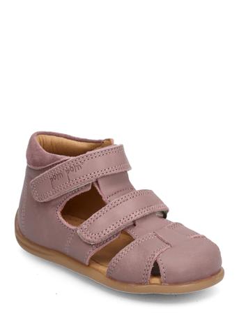 Starters Two Velcro Sandal Shoes Summer Shoes Sandals Purple Pom Pom