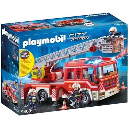 PLAYMOBIL Brandbil - City Action - Med drejestige - Til børn fra 4 år og opefter Blå, röd och vit