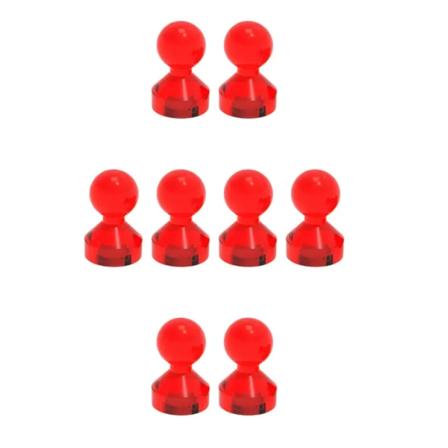 Kylskåpsmagnet - Kartnålsmagnet - Akryl - 8st - Röd Red